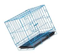 Générique Cage Portable pour Chat en Fer Bleu, Cage à Chat Élégante et Résistante, pour Maison et Activités en Plein Air, Offrant Un Espace Sûr et Confortable