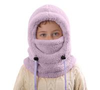Générique Cagoule d'hiver Thermique pour Enfants Chaude Casquette Tour de Cou écharpe pour Garçons Filles 3-10 Ans Multifonction Coupe-Vent Réglable Écharpe de Ski Bonnet en Polaire