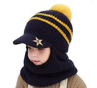 Générique Cagoule Enfant d'hiver Thermique, Multifonction Bonnet Doublé en Polaire Chaude Coupe-Vent Masque de Ski, Capuche Cache-Cou Tour de Cou écharpe pour Childs Garçons Filles 2-5 Ans