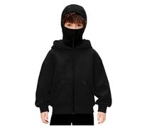 Générique Cagoule Pull pour Garçons et Filles Balaclava Sweats à Capuche Polaire Uni Y2K Hoodie Grande Taille Sweatshirts Coupe Vent Veste mi Saison Masque Vélo Moto Manteau Blouson Hiver Chaud