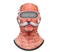 Générique Cagoule Ski Fun Old Man, Masque de Ski DrôLe Visage RéAliste, 12 | Masque Facial Complet Coupe-vent Imprimé en 3D, Cagoule de Ski de Vieil Homme Réalistes pour Adultes
