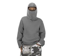 Générique Cagoule Sweats à Capuche Enfant Pull Grande Taille Balaclava Veste Polaire Hiver Y2K Zip Hoodie Veste mi Saison Chaud Masque Sweat Coupe Vent Moto Vélo Blouson