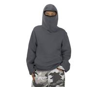 Générique Cagoule Sweats à Capuche Enfant Pull Grande Taille Balaclava Veste Polaire Hiver Y2K Zip Hoodie Veste mi Saison Chaud Masque Sweat Coupe Vent Moto Vélo Blouson