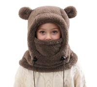 Générique Cagoule Unisexe Garcon Fille Bonnet Enfant Hiver Chaud Laine Fine Epais Ski Modo Chat Mignon d'oreilles Écharpe Chapeau Cape Bob Cagoule d'hiver Thermique pour Enfants