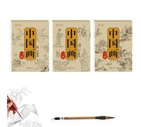 Générique Cahier De Dessin Au Trait De Peinture Chinoise, Papier Dentraînement à La Peinture Chinoise pour Débutants, Papier Buvard à Rouleau Antique (A+B+C)