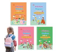 Générique Cahier d'Écriture à Rainures pour,Cahier de Lettres Réutilisable à Dessin,Livre de Pratique d'Écriture pour - Pour Bureau Maternelle École