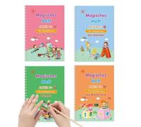 Générique Cahier d'Écriture Magique Enfant,Cahiers D'Écriture Réutilisables À Rainures Pour Apprendre À Écrire | Livre d'Exercice d'Écriture à Rainures,Pour Bureau Maternelle École