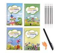 Générique Cahier d'Écriture Magique pour,Livres d'Apprentissage des Chiffres | Pratique d'Écriture Alphabet à Rainures pour,pour École Maternelle Maison Garçons Filles Vacances Voyage