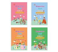 Générique Cahiers d'Écriture avec Rainures Magiques - Cahier de Lettres Réutilisable à Dessin | Livre de Pratique d'Écriture pour,Pour Bureau Apprendre à Écrire Maternelle
