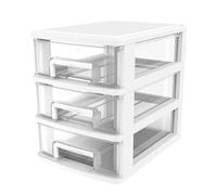 Générique Caisse de Rangement à Plastique Boîte de Rangement à Trois Niveaux Organisateur de Bureau Plastique Boîte