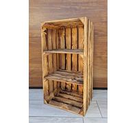 Générique Caisses en Bois 75x40x30 cm - 2, 3 ou 4 étagères - Rangement Chaussures et Objets - Effet Naturel ou brûlé - Style Robuste et décoratif