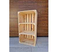 Générique Caisses en Bois 75x40x30 cm - 2, 3 ou 4 étagères - Rangement Chaussures et Objets - Effet Naturel ou brûlé - Style Robuste et décoratif (Naturel 1, 1)
