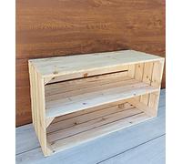 Générique Caisses en Bois 75x40x30 cm - 2, 3 ou 4 étagères - Rangement Chaussures et Objets - Effet Naturel ou brûlé - Style Robuste et décoratif (Naturel 1)