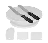 Générique Cake Decorating Turntable,Wide Icing Scraper Turntable With Spatula | Cupcake Cake Decorating Turntables,for Cupcakes Home Store Party Kitchen Gathering