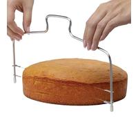 Générique Cake Layer Cutter, Double Wires Cake Leveler Cutter, Stainless Steel Wire 304ss, 430ss Handle Baking Tools for Stratification, Cakes Decorating Accessories for Leveling and Torting, 32x16cm