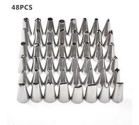 Générique Cake Nozzle - Stainless Steel Piping Tool | Cake Decorating Nozzles | 48pcs/Set Stainless Steel Icing Piping Nozzles Pastry Tips Set Cakes Baking Tools