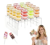 Générique Cake Push Pop Containers, Push up Cake Pop Containers with Display Rack, Reusable Empty Homemade Jelly Ice Cream Cupcake Mold Set, for Birthday, Wedding, Party & DIY Baking (1 Set)