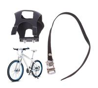 Générique Cale-Pieds pour Vélo en Plastique Noir Antidérapant avec Sangles Fixes, Résistant à l'usure, Lot de 2 pour Pédales de Vélo de Route et VTT