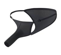Générique Caleçon Exotique Homme pour l'Intimité Nocturne, Slip à Bretelles en Maille Aérée, Taille Basse Respirante, Taille Ajustable, Séparation Pénis(Black, L/XL)