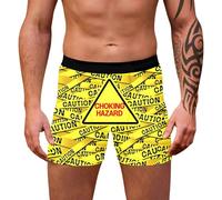 Générique Calecon Homme Boxer Hommes Caleçon Culotte imprimée Douce, Respirante et Confortable, Basse, Style, Design Tendance pour Le Quotidien et Les Loisirs. (Yellow, XL)