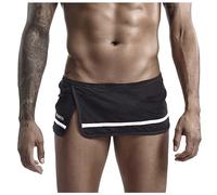 Générique Calecon Homme Boxer Hommes Caleçon Tissu de Serviette Ample pour Hommes, Short de Course de Sport à Domicile, Pantalon de Couleur Unie, sous-vêtements pour Hommes avec (Black, M)