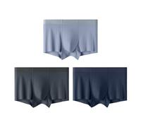 Générique Caleçon Homme Confortable sans Couture Pure Couleur sous Vetement Homme Respirant Flat Cadeau Noël Confortable Caleçons Look Une Pièce Et Adjusté