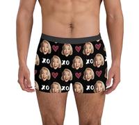 Générique Caleçon Homme Personnalisé, Visage De Femme Personnalisée Boxers Boxer Drôle d'anniversaire de Noël Personnalisés pour Petit ami Mari