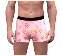 Générique Caleçon Homme, sous-vêtements Homme Style Court Cadeau Saint-Valentin avec Motif Cœurs Romantiques