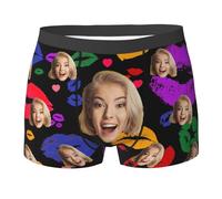 Générique Calecon Personnalisé Homme avec Photo et Visage Drôle sous-vêtement de Sport sur Mesure pour Cadeau Original Idée pour Saint-Valentin, Anniversaire de Mari, Père ou Ami