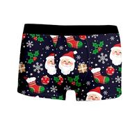 Générique Calecon Personnalise Homme, Homme Calecon Noël, Sport Boxer Homme Coton Pas Cher Rigolo Noel Calecon Microfibre Shorty Transparent sous-Vêtements, Caleçon de nouveauté Personnalisé