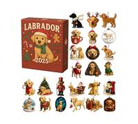 Générique Calendario Avvento Cani 2025-24 Giorni Conto Alla Rovescia 2D Acrilico Con Pendenti Natalizi, Set Ornamento Per Amanti Dei Cani | Addobbo Festivo Per Albero Casa Porta Camera Bambini