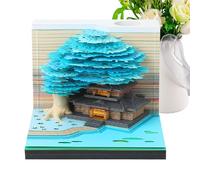 Générique Calendrier 3D - Calendrier de sculpture en papier de 3,35 pouces pour l'affichage artistique, le bloc-notes créatif avec des feuilles de mémo.
