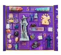 Générique Calendrier Crystal Halloween Countdown, en De 24 Jours, Statue De Résine De Sorcière, avec Tiroirs Cachés Robustes 11.8x11.8x2,4 Pouces, Décor d'halloween, pour Étagère À Chambre À Couch