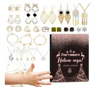 Générique Calendrier De Compte À Rebours De Bijoux,Souvenir 2025 | Boucles D'Oreille À Clous Du Calendrier De L'Avent - Pour Adultes Filles Amis Élèves Adolescents Maison Voyage Navette Fête
