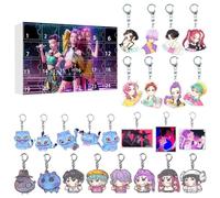 Générique Calendrier de l'Avent 2025 avec 24 porte-clés et jouets à collectionner D-Demon H-Hunters Adorable Porte-clés Huntrix y Junu Saja Boys Merch Enfant Filles Cadeau