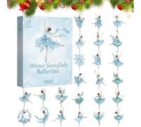 Générique Calendrier De L'Avent Ballerina 2025, Calendrier De Compte À Rebours Sur Le Thème Du Ballet Avec 24 Pièces, Pendentif Flocons De Neige D'hiver, Décoration 2D En Acrylique Ballerines