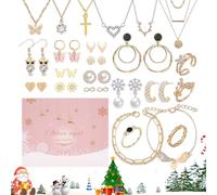 Générique Calendrier De L'Avent Bijoux Compte À Rebours,Souvenir 2025,Boucles D'Oreille À Clous Du Calendrier De L'Avent - Pour Adultes Filles Amis Élèves Adolescents Maison Voyage Navette Fête