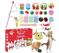 Générique Calendrier De L'Avent De Jouets pour Chat - 24 Jours Noël avec Jouets Interactifs Variés pour Chat | Cadeaux de l'Avent pour Amateurs de Chaton Ados Amis Adultes