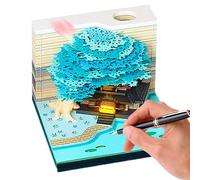 Générique Calendrier En Papier 3D - Design De Maison Dans Les Arbres | Bloc-notes Mémo Détachable Pour La Maison, L’école Et Le Bureau - Planificateur De Bureau Créatif, Cadeau Pour Salle De Classe