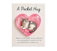 Générique Câlin de Chat - Carte Ornement Mignonne En Forme De Cœur,Cartes De Motivation Pour Chat - Idéal Pour Apaiser Filles Adolescents Et Famille, Noël Et Fêtes, Sympathie Encouragement Et