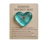 Générique Câlin de Pêche,Souvenir Inspirant En Forme De Cœur - Petites Cartes d'Encouragement | pour Pêcheurs Petits Amis Maris Fils Grands-Pères Collectionneurs Anniversaire Fête des Pères
