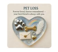 Générique Câlin de Poche Perte Animal - Cadeau Sympathie Chien, Cœur 4cm avec Carte, Souvenir Deuil, Mémorial Chiot Réconfort | pour Propriétaire Endeuillé Clinique Vétérinaire
