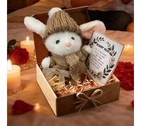 Générique Câlin Lapin Pâques, Mini Câlin Lapin dans Une Boîte, Jouet Peluche Lapins Pâques Mignons avec Carte, Jouet en Peluche Lapins Poche Fait Main Poupées Positive, pour Enfant Et Adulte