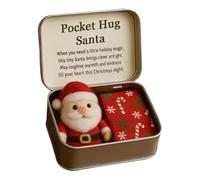 Générique Câlins De Poche De Noël, Connexion Émotionnelle, 9,5x6x2,5 Cm, Un Câlin D'ours En Peluche Dans Une Boîte En Fer Blanc, Mini Câlin De Poche En Peluche, Matériau Léger, Pour Les Vacances