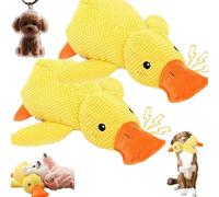 Générique Calming Duck for Dogs Anxiety, Calming Duck Toy for Dogs, Yellow Ducks Dog Toy,Yellow Stuffed Duck Dog Chew Toys for Dog, Chew-Resistant & Machine-Washable (2 Pcs, M)