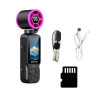 Générique Caméra d ' Action portative, Black with 32G Memory Card | Caméra de poche 1080P, caméscope stabilisé, objectif rotatif à 180 degrés, ventilateur de refroidissement pour les