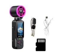 Générique Caméra d ' Action portative, Black with 64G Memory Card | Caméra de poche 1080P, caméscope stabilisé, objectif rotatif à 180 degrés, ventilateur de refroidissement pour les