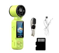 Générique Caméra d ' Action portative, Green with 64G Memory Card | Caméra de poche 1080P, caméscope stabilisé, objectif rotatif à 180 degrés, ventilateur de refroidissement pour les