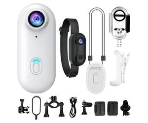 Générique Caméra d'action au Pouce - Caméra Mains Libres 1080P avec Adaptateur 360° | Camérade Sport à Montage magnétique étanche pour Moto, vélo, Cyclisme