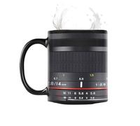 Générique Camera Lens Coffee Mug - 9.5x9.5x8cm De Photographie Créative Noire, Tasse Cool Pour Hommes, Café Élégante, Idée Cadeau | Cup Thé La Nouveauté Les Photographes Home Office Travel Christmas